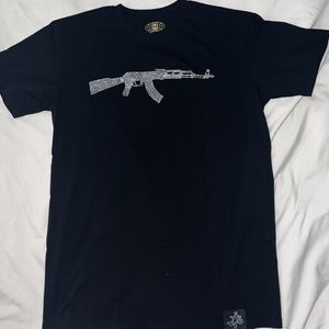 Muerte Rhinestone AK-47 Black T-Shirt